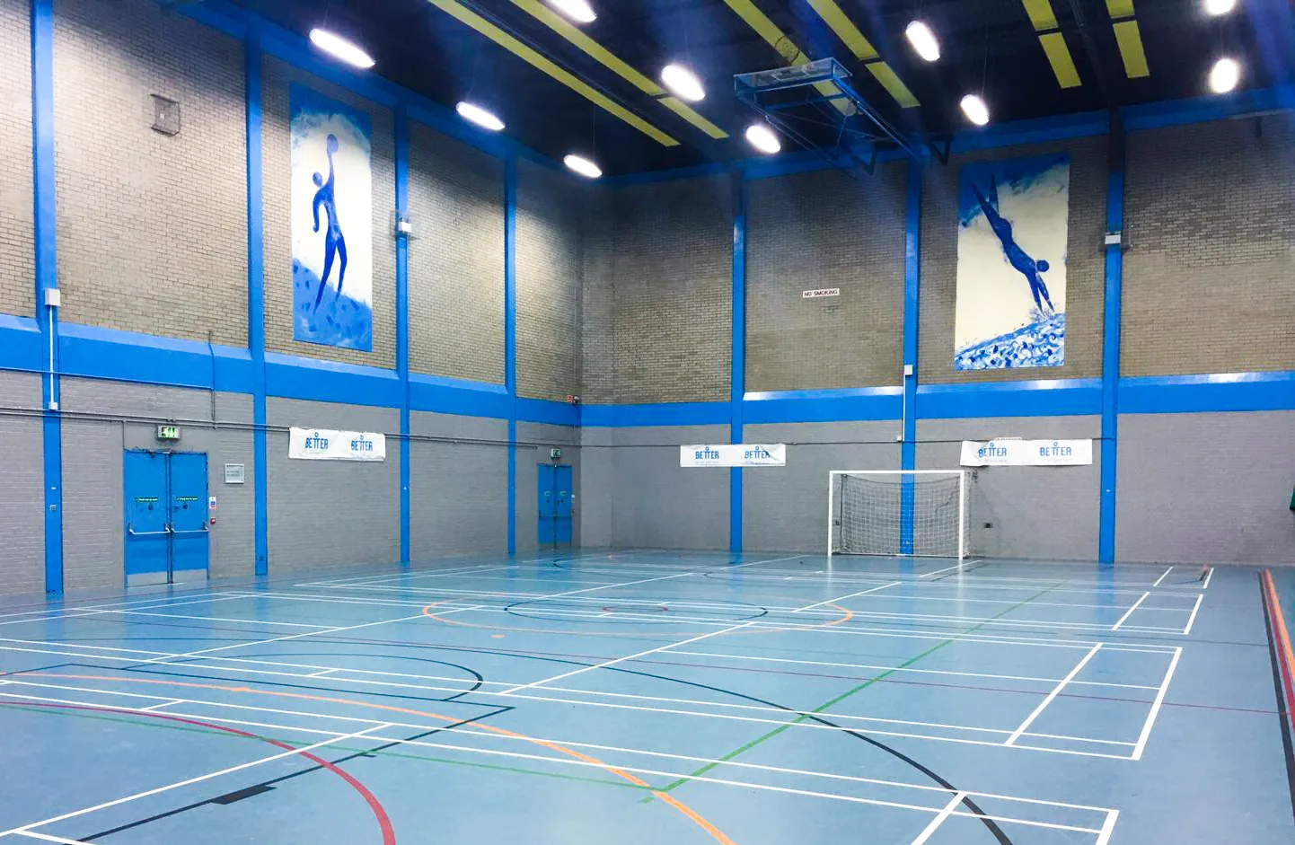 Indoor futsal hall at Shankill Leisure Centre, Belfast