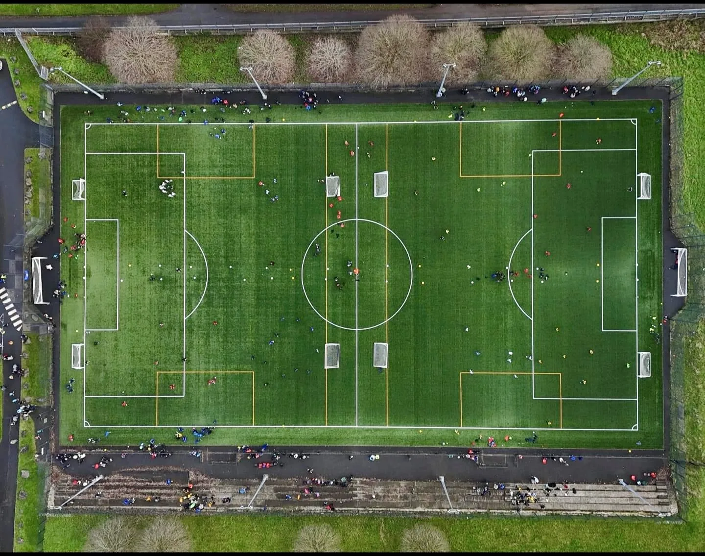 Aerial view of the 4G pitch at Whiterock Leisure Centre, west Belfast