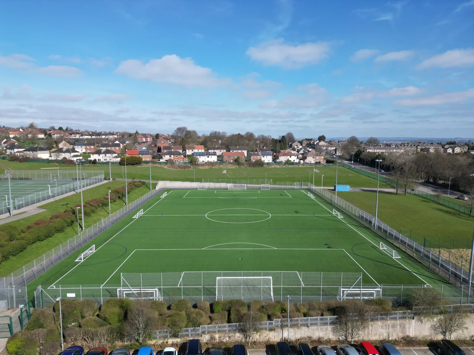 Aerial view of the 4G pitch at Buttershaw Business & Enterprise College