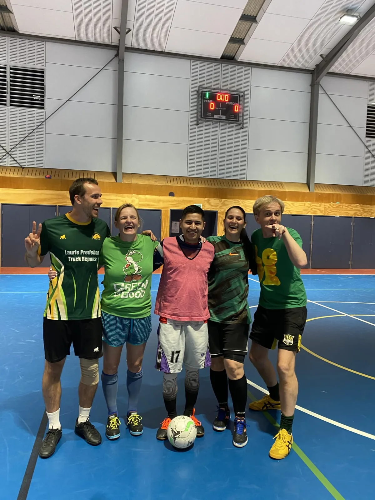 Players on the futsal court used by Brisbane Central Futsal at West End