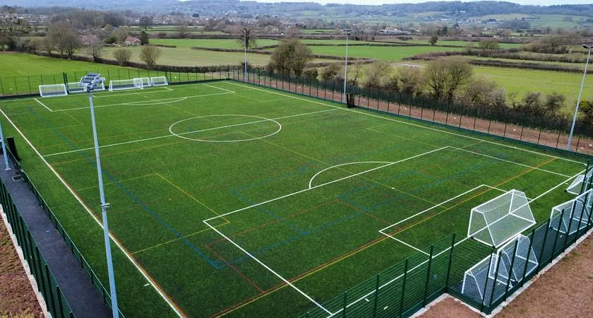 Aerial view of the 3G pitch at Backwell School