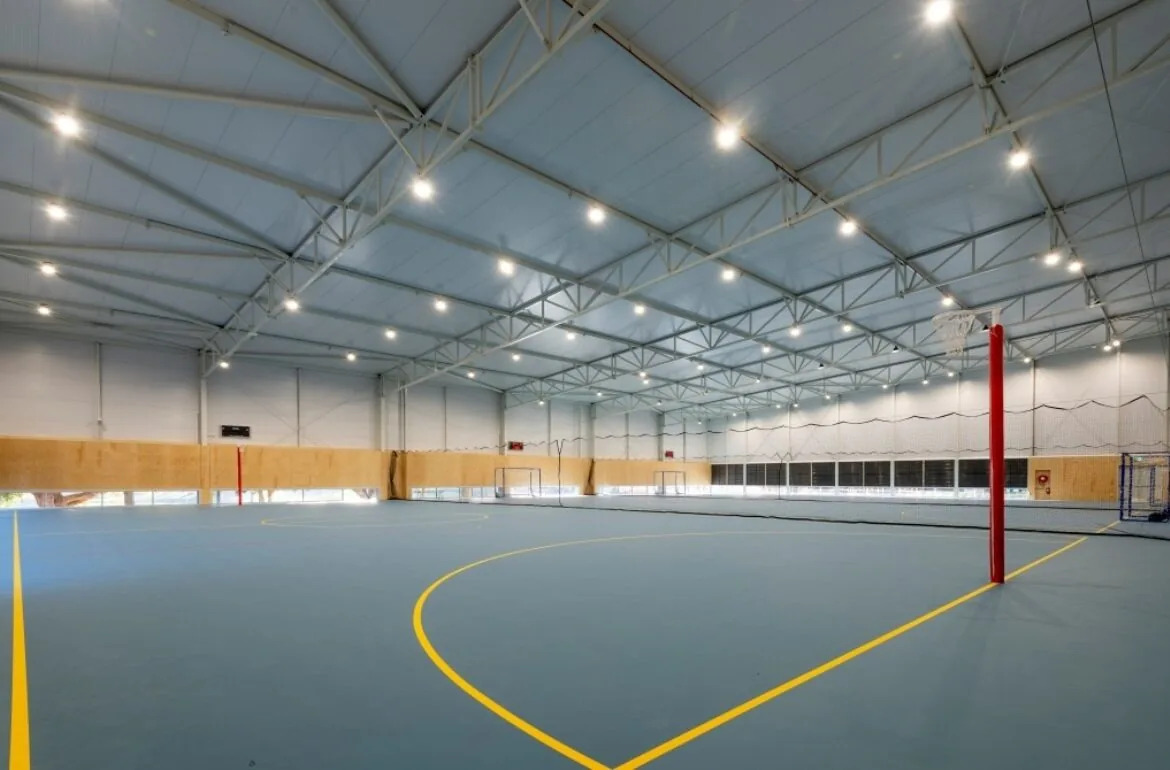 Empty multi-purpose court in the Queanbeyan Indoor Sports Centre extension, now run by PCYC
