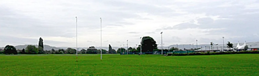 Grass playing fields at Plock Court, Gloucester