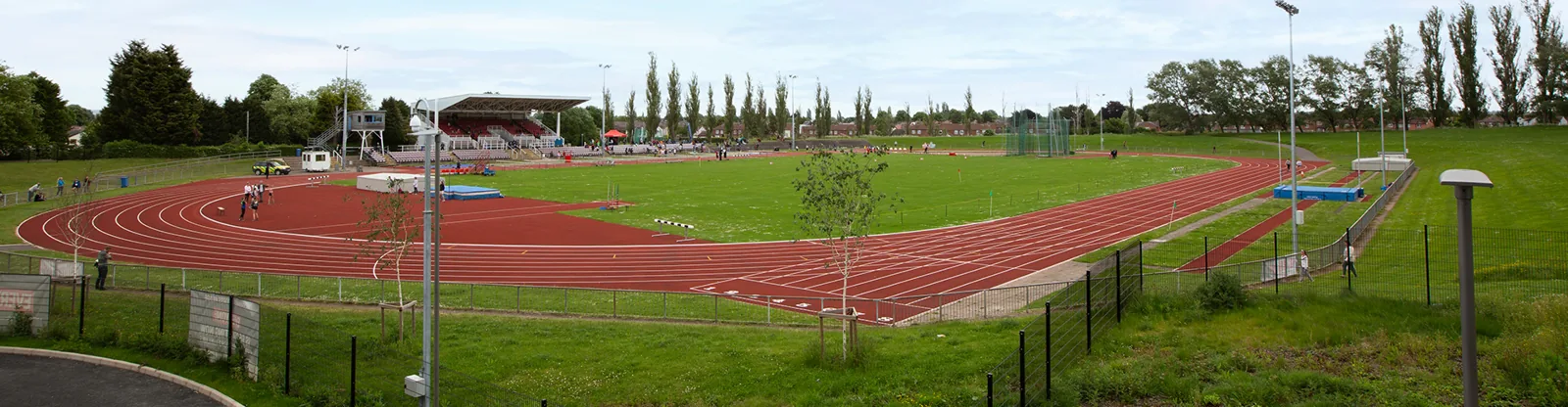 Track and grass infield at Moorways Stadium