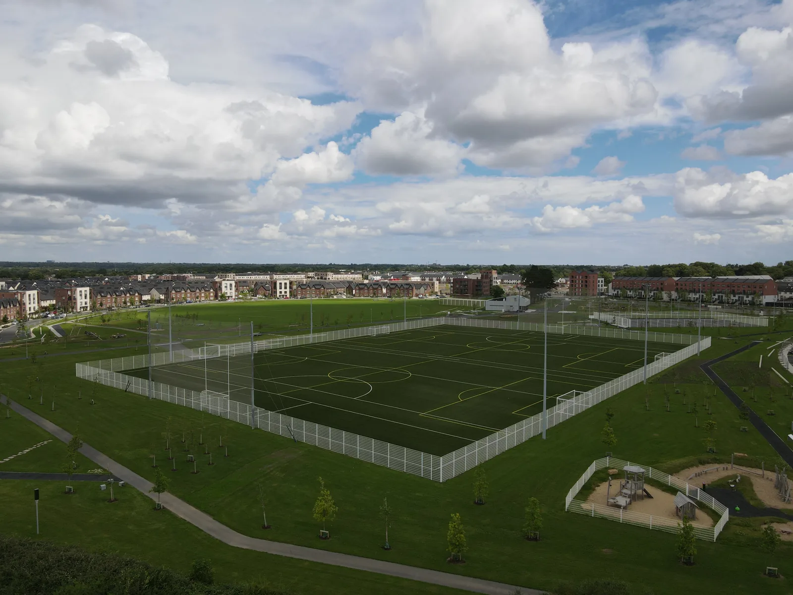 Fenced 3G pitches at Airlie Park, Adamstown