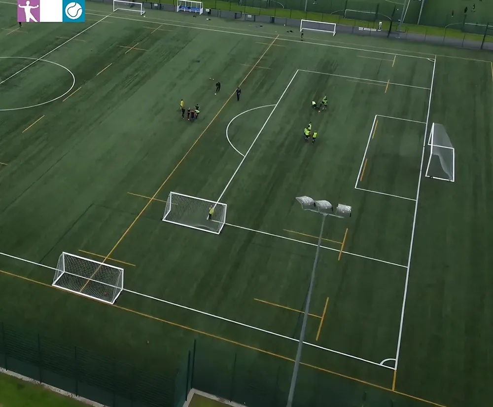 Aerial view of the 3G pitches at Queensferry Sports & Community Hub