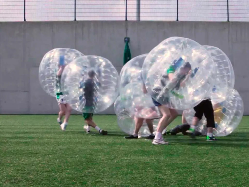 Bubble football on the Astrobay 4G pitch in Renmore, beside its hurling wall