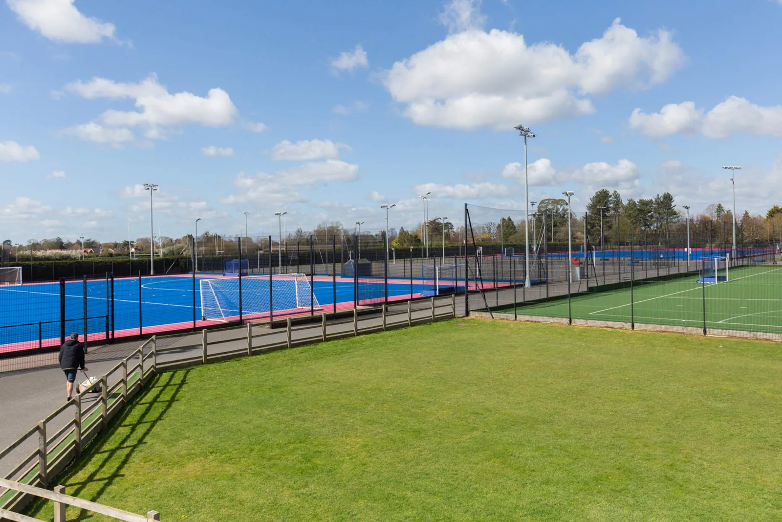 All-weather and grass pitches at Ipswich School Sports Centre, Rushmere