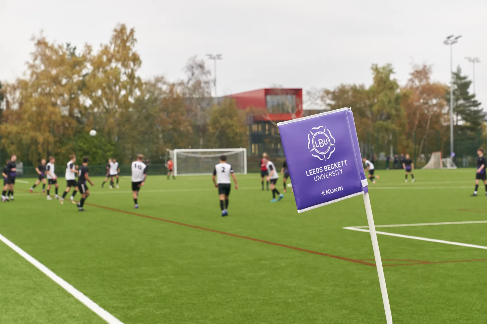 Football on the 3G pitch at Leeds Beckett's Headingley Campus