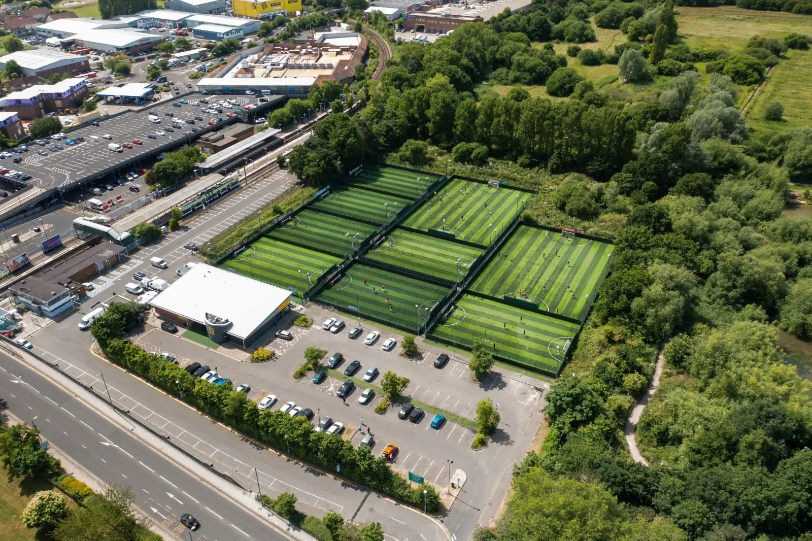 Aerial view of GOALS Beckenham at Elmers End