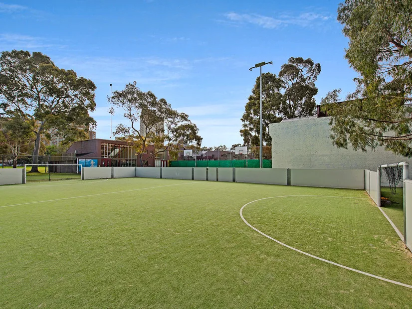 Outdoor futsal court at North Melbourne Community Centre