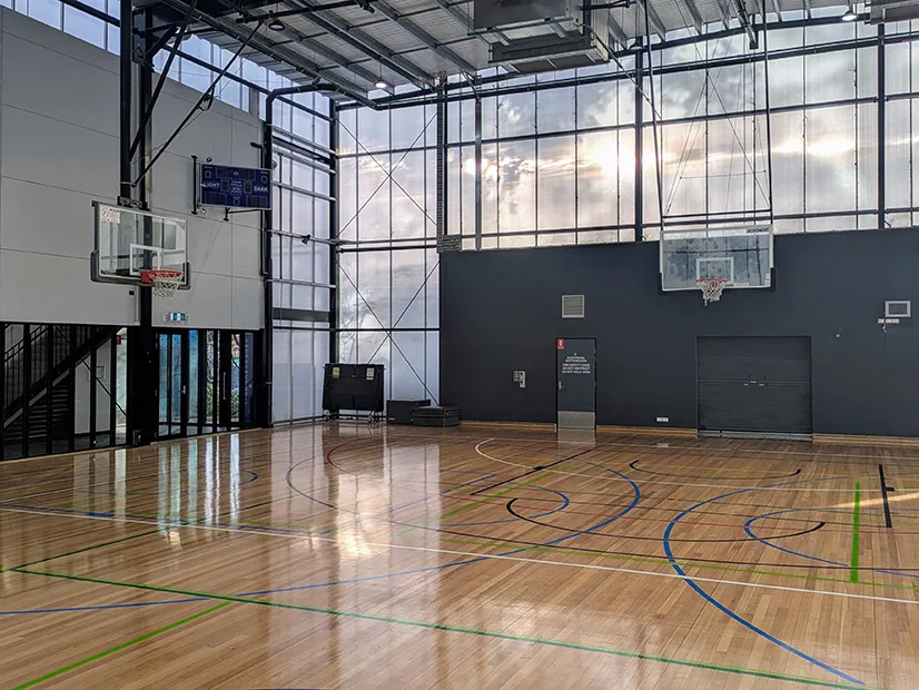 Stadium court at North Melbourne Recreation Centre