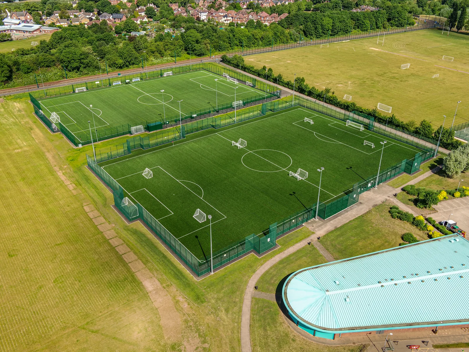 3G and grass pitches at Gresham Sports Park, West Bridgford