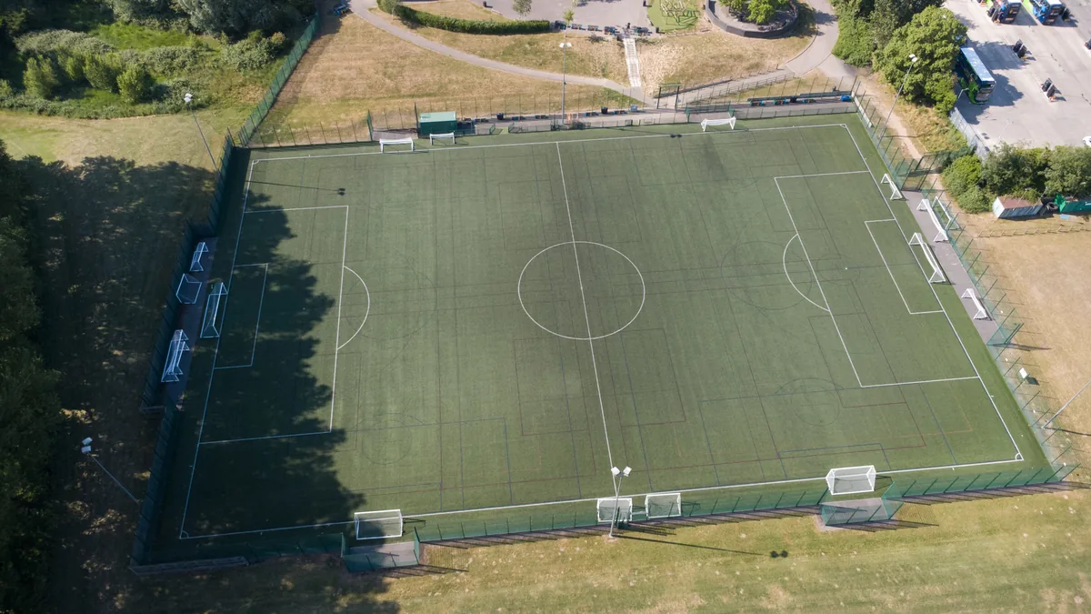 Aerial view of the full-size 3G pitch at The Oxford Academy