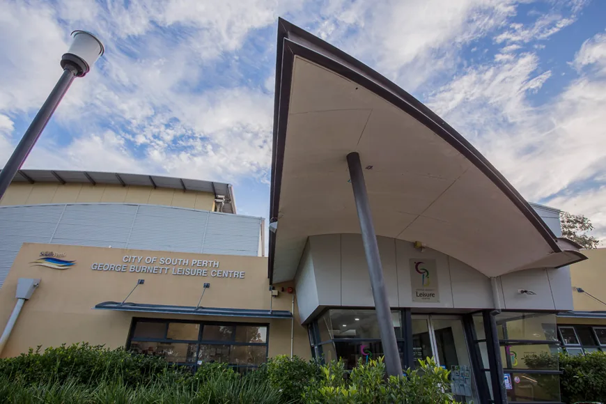 Entrance to George Burnett Leisure Centre, Karawara