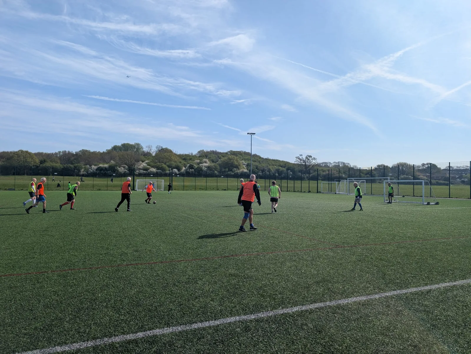 Walking football on the 3G pitch at Rivermead Leisure Complex