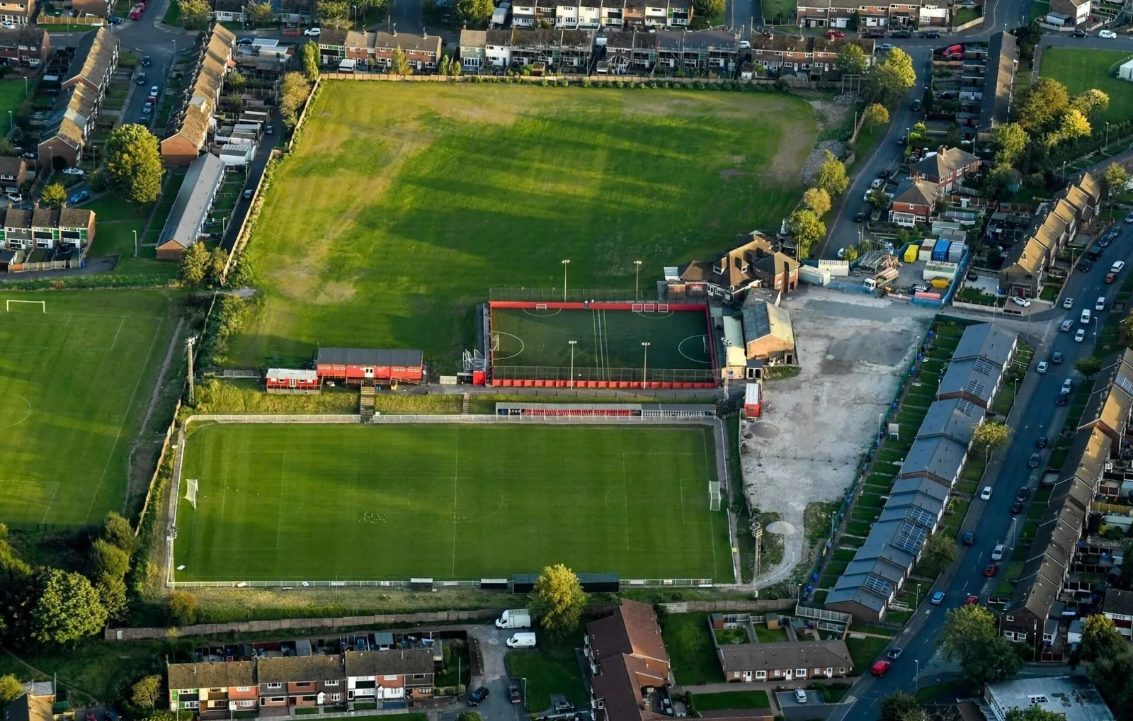 Aerial view of Norton Sports at Emery’s Stadium, Norton