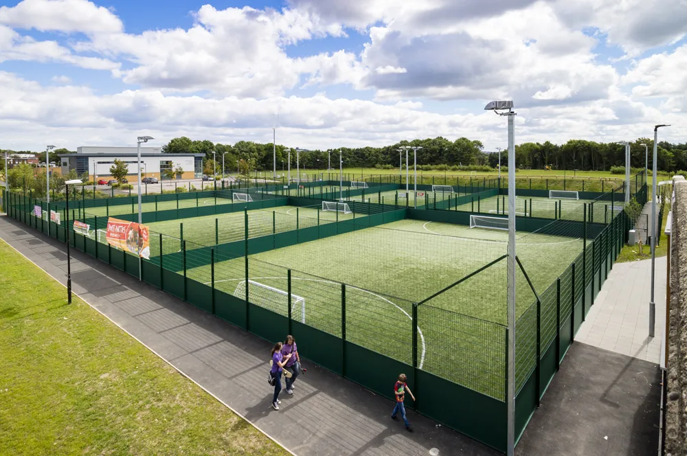Aerial view of the 5-a-side pitches at Washington Leisure Centre