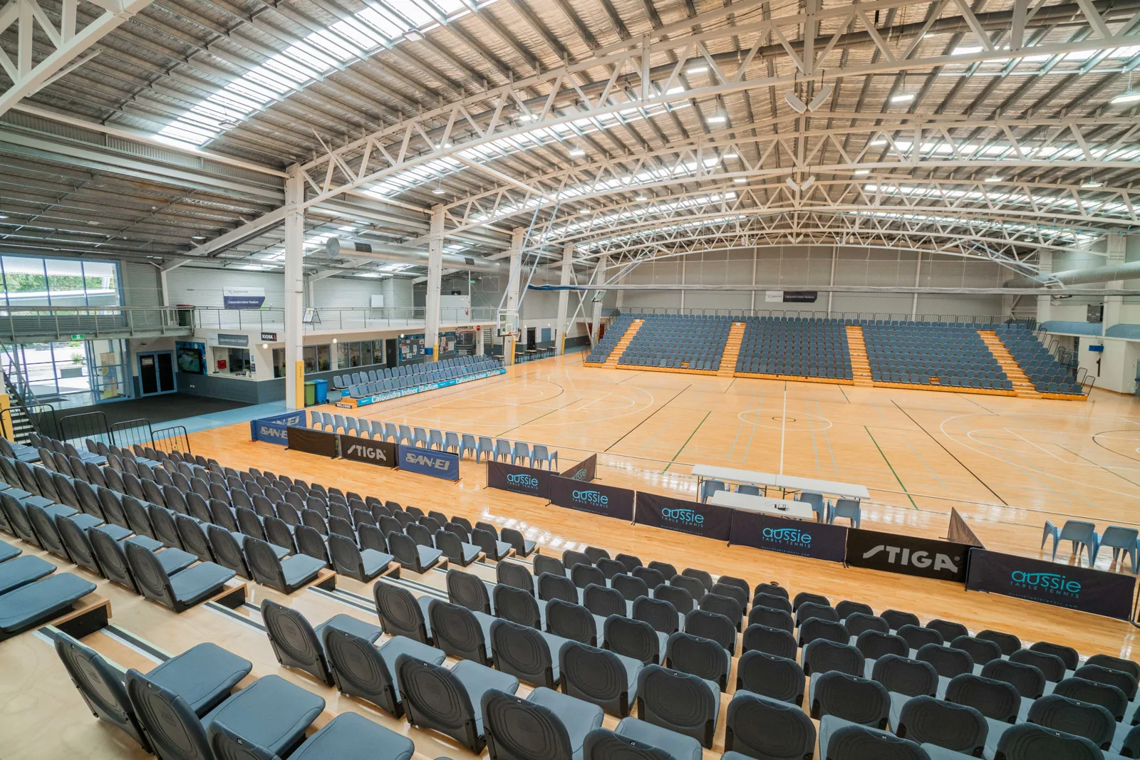 Show court and seating at Caloundra Indoor Stadium, Golden Beach