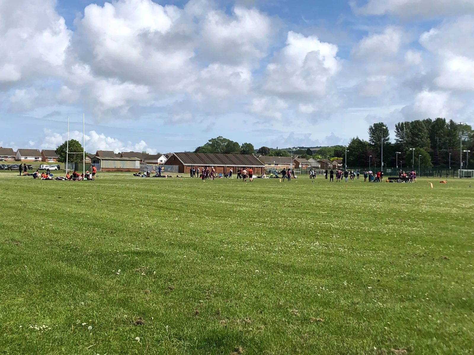 Grass playing fields at Elba Sports Complex, Gowerton
