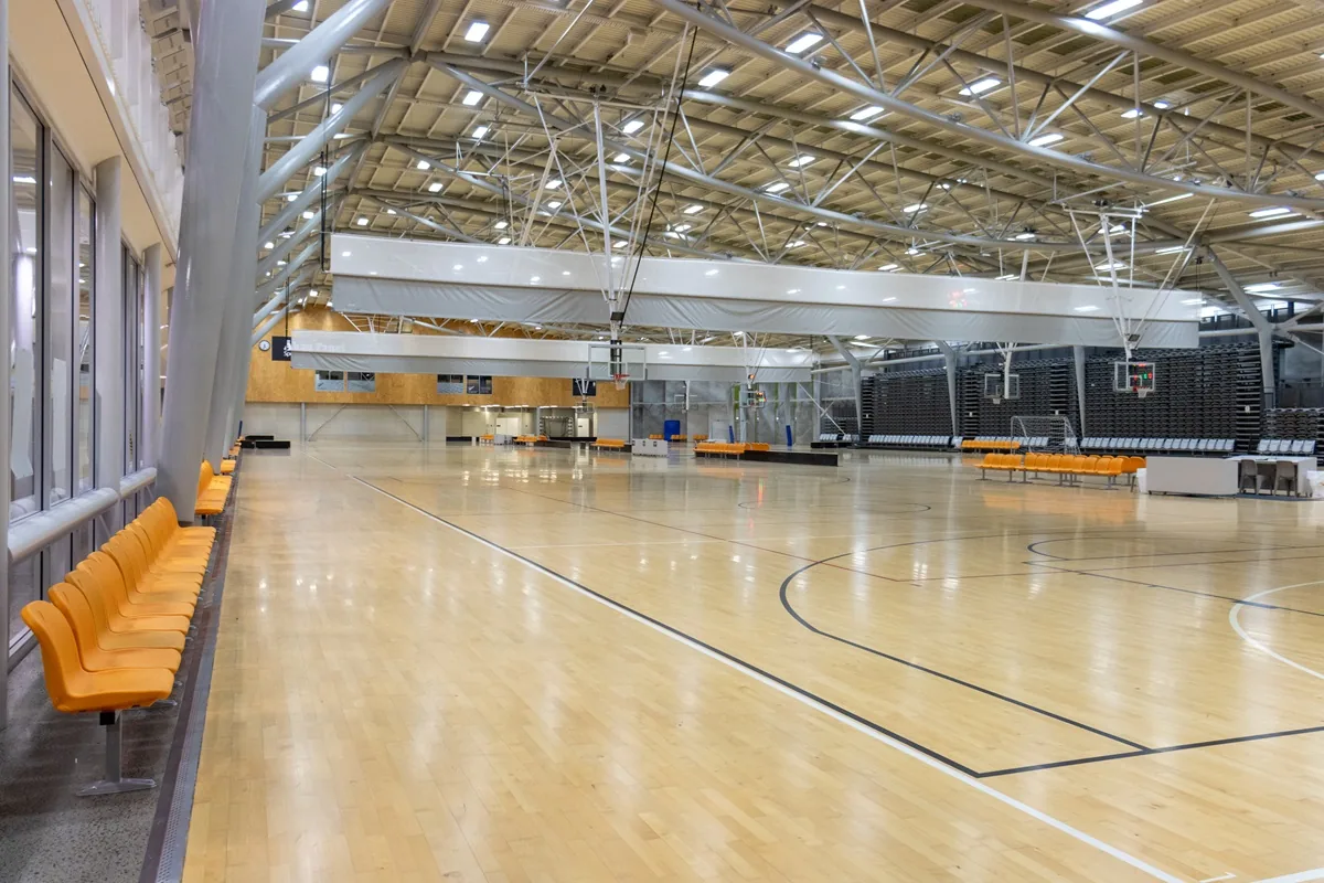 Indoor courts at Ākau Tangi Sports Centre, Kilbirnie